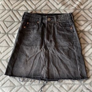 H&M Black Jean Mini Skirt